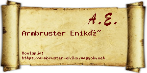 Armbruster Enikő névjegykártya